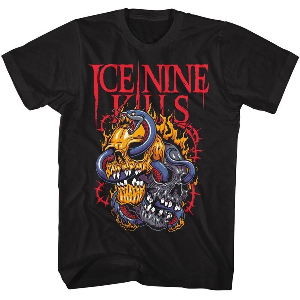 Ice Nine Kills Snake Skulls T Shirt Retro Metal Band Music Graphic Fan Gift 90